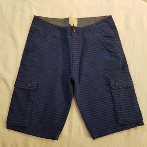 Mini Boden boys 13 years shorts 2 tone blue striped